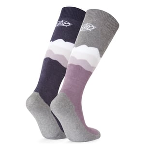 Allevard Womens Ski Socks - Lavender Grey/Oxford Blue