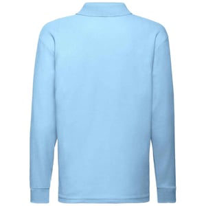 Fruit of the Loom Kinderen/Kinderen Lange Mouw Pique Polo Shirt (Hemelsblauw)