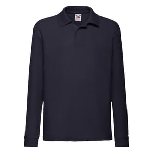 Fruit of the Loom Polo shirt met lange mouwen voor kinderen/Kinderen (Deep Navy)