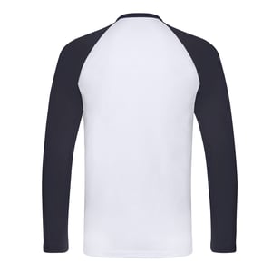 Fruit of the Loom Unisex Volwassenen Contrast Honkbal T-shirt met lange mouwen (Witte/diepe marine)