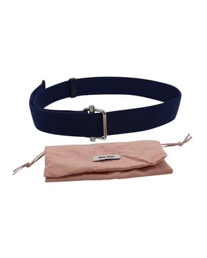 Miu Miu riem met gespsluiting in marineblauw canvas