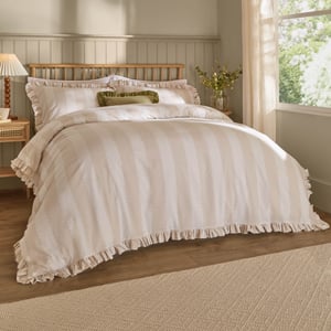 Wylder Nature Birdie Stripe Ruffle Duvet Cover Set