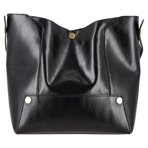 Stella Mccartne Popper Tote Bag in Black Faux Leather