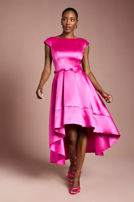 Twill Hi-Lo Midi Dress