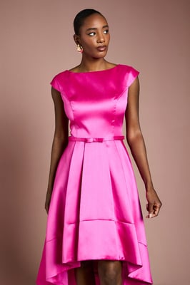 Twill Hi-Lo Midi Dress