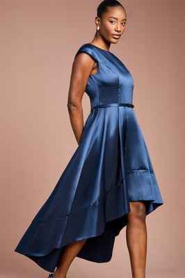 Twill Hi-Lo Midi Dress