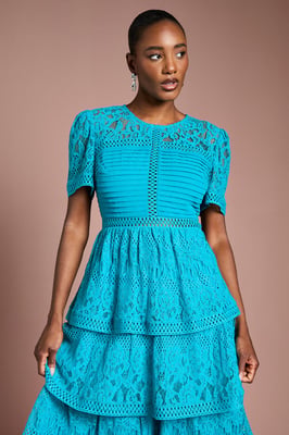 Tiered Lace Midi Dress
