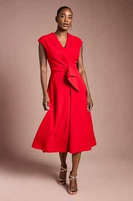 Belted Crepe Dress