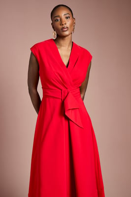 Belted Crepe Dress