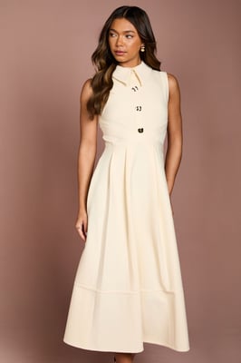 Bandage Knit Shirt Midi Dress