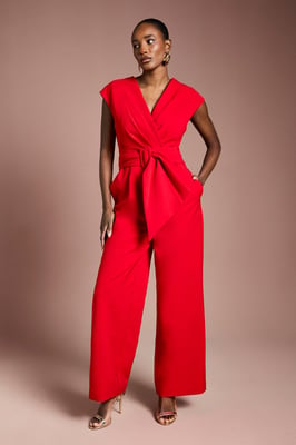 Belted Crepe Jumpsuit
