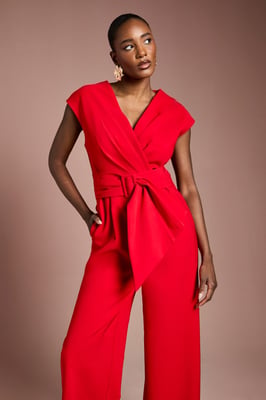 Belted Crepe Jumpsuit