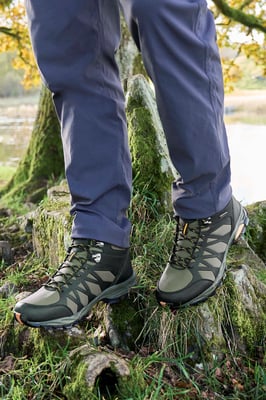'Trekker II' Men's Softshell Boots with Heel & Toe Bumpers Waterproof Hiking Shoes Khaki