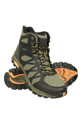 'Trekker II' Men's Softshell Boots with Heel & Toe Bumpers Waterproof Hiking Shoes Khaki