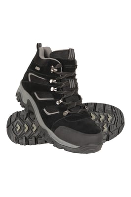 'Voyage' Men's Mid Hiking Boots with High Traction Outsole Waterproof Trekking Shoes Black