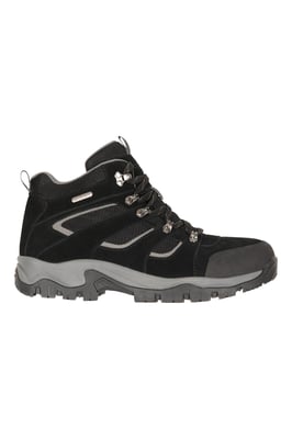 'Voyage' Men's Mid Hiking Boots with High Traction Outsole Waterproof Trekking Shoes Black