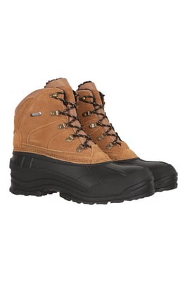 'Range' Men's Snow Boots with Deep Lugs Winter Skiing Shoes Beige