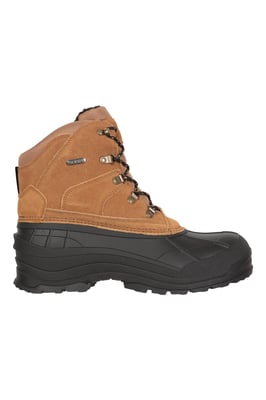 'Range' Men's Snow Boots with Deep Lugs Winter Skiing Shoes Beige