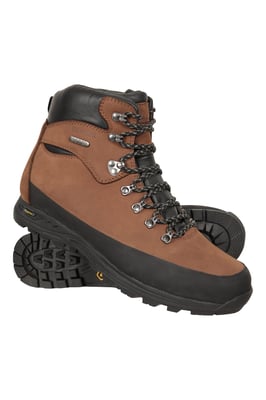'Quest' Men's Walking Boots IsoGrip Outsole Waterproof Hiking Shoes Brown