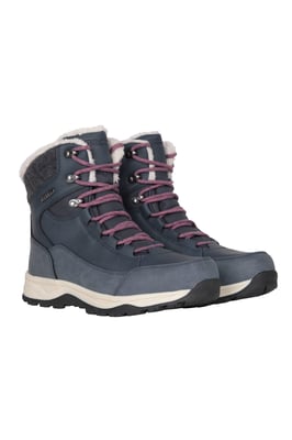'Tundra' Women's Snow Boots Sherpa Fleece Lined Waterproof Winter Shoes Navy