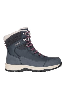 'Tundra' Women's Snow Boots Sherpa Fleece Lined Waterproof Winter Shoes Navy