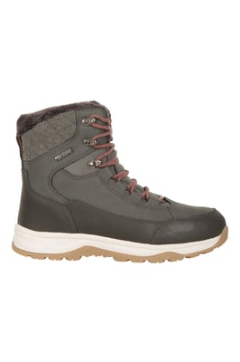 'Tundra' Women's Snow Boots Sherpa Fleece Lined Waterproof Winter Shoes Khaki