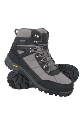 'Storm' Men's Waterproof Boots with Heel & Toe Bumpers IsoGrip Walking Shoes Dark Grey