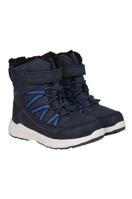 'Denver' Kids Snow Boots Sherpa Fleece Lined Waterproof Winter Shoes Navy