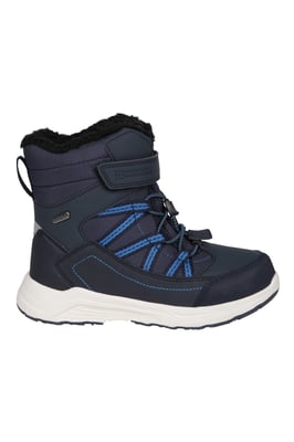 'Denver' Kids Snow Boots Sherpa Fleece Lined Waterproof Winter Shoes Navy