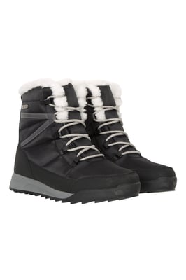 'Leisure II' Women's Snow Boots Sherpa Lined Snow Proof Shoes Black