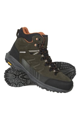 'Extreme Rockies' Men's Waterproof Boots with Rubber Toe Bumper Walking Shoes Khaki