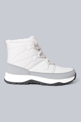 'Filey' Women's Snow Boots Faux Fur Lined Snow Proof Winter Shoes Light Grey