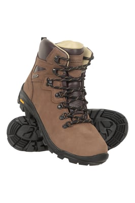'Odyssey Extreme' Men's Vibram Boots Nubuck Leather Waterproof Walking Shoes Brown