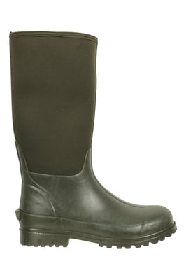 Men's Neoprene Mucker Long Boots Casual Waterproof Wellies Khaki
