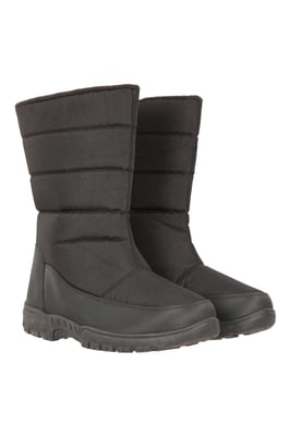 'Icey' Men's Snow Boots Fleece Lined Snow Proof Upper Winter Shoes Black