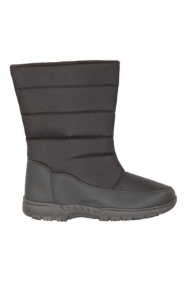 'Icey' Men's Snow Boots Fleece Lined Snow Proof Upper Winter Shoes Black