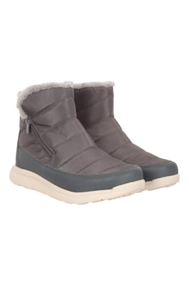 'Boston' Women's Boots Fleece Lined Snow Proof Everyday Winter Shoes Grey