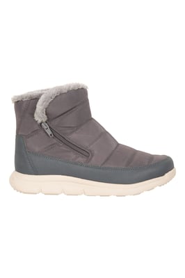 'Boston' Women's Boots Fleece Lined Snow Proof Everyday Winter Shoes Grey