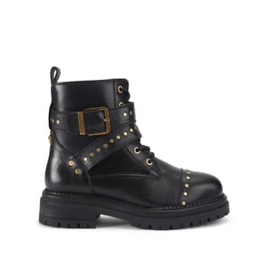 Kurt Geiger London Leather Buckle Stud Ankle Boots