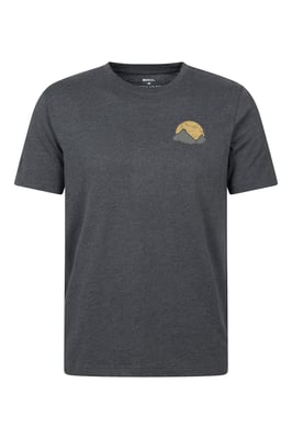 'Crest Mountain' Men's Graphic T-Shirt Cotton Breathable Tee Charcoal