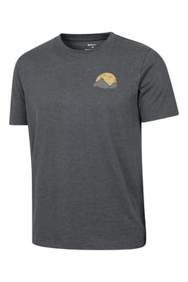 'Crest Mountain' Men's Graphic T-Shirt Cotton Breathable Tee Charcoal