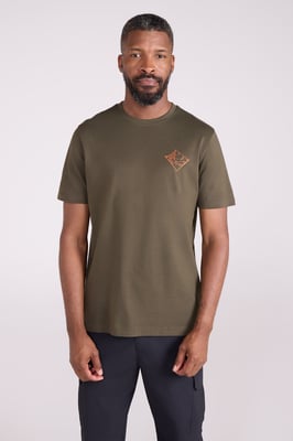 '3 Peaks' Men's Printed Tee Cotton Breathable Casual T-Shirt Green