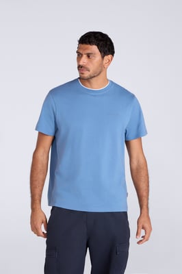 'Icon' Men's Logo Tee Relaxed Fit Casual Everyday T-Shirt Blue
