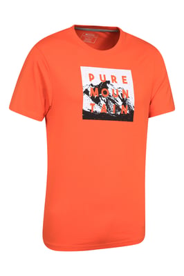 'Pure Mountain' Men's T-Shirt Cotton Breathable Casual Summer Tee Orange