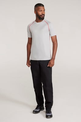 'Aero II' Men's Short Sleeve Top with Reflective Print IsoCool Sports Tee Light Grey