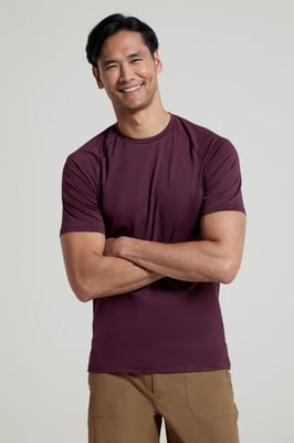 'Agra' Men's Melange T-Shirt Quick Wicking Breathable Sports T-Shirt Purple
