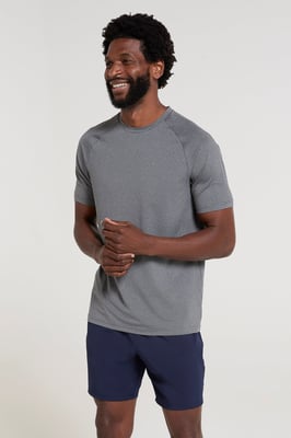 'Agra' Men's Melange T-Shirt Quick Wicking Breathable Sports T-Shirt Black