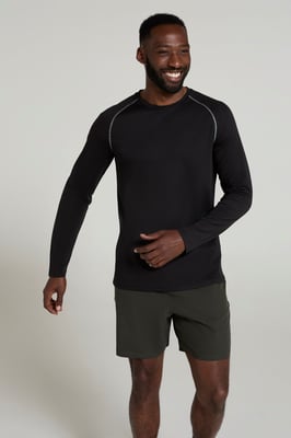 'Endurance' Men's IsoCool Top Long Sleeve Everyday Sports Tee Black