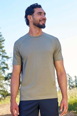 'Agra' Men's Melange T-Shirt Quick Wicking Breathable Sports T-Shirt Khaki