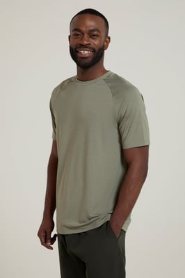'Agra' Men's Melange T-Shirt Quick Wicking Breathable Sports T-Shirt Khaki